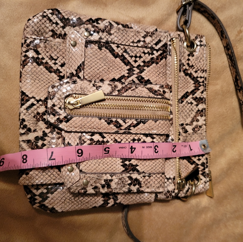 Snake skin print crossbody purse